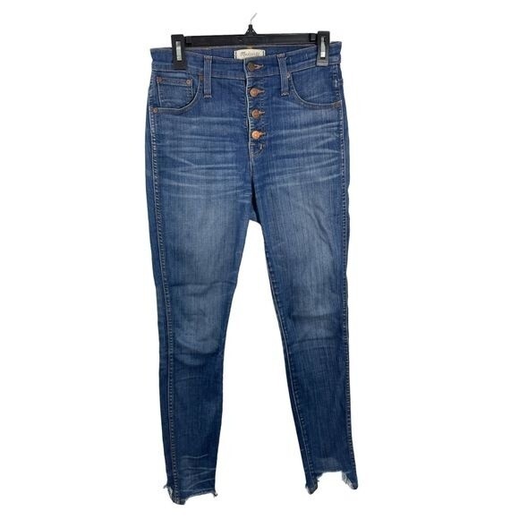Madewell Womens Denim Jeans 10'' High Rise Skinny Button Fly Blue Size 26 - Picture 1 of 6